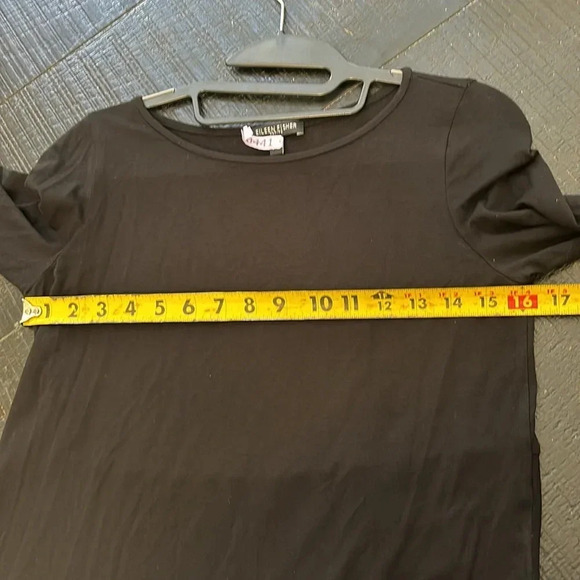Eileen Fisher Black Shirt Tunic Top size Petite Small - Picture 6 of 8